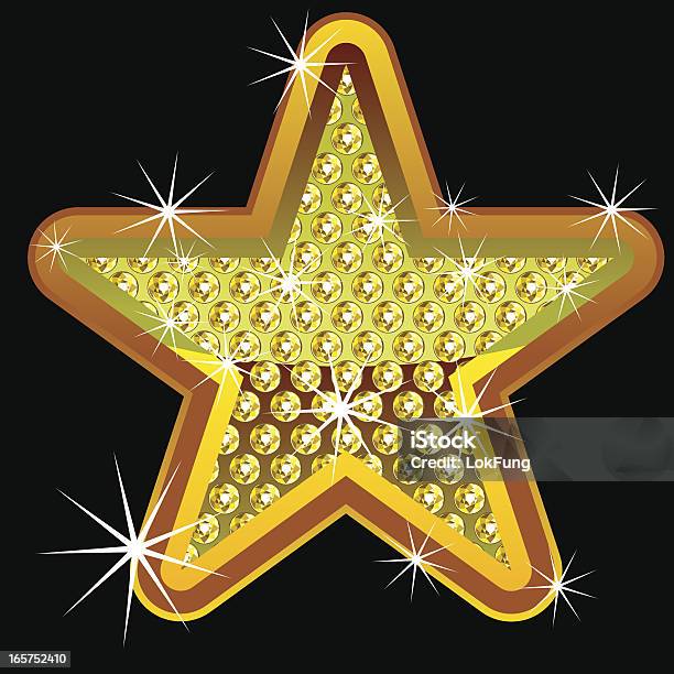 Yellow Shining Star With Diamonds Stock Illustration - Download Image Now -  Black Background, Bling Bling, Cartoon - iStock