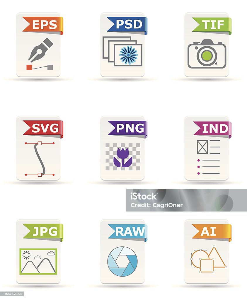 File type icon set: Design and Photography http://www.appwitch.com/cagri/file.png Icon Symbol stock vector