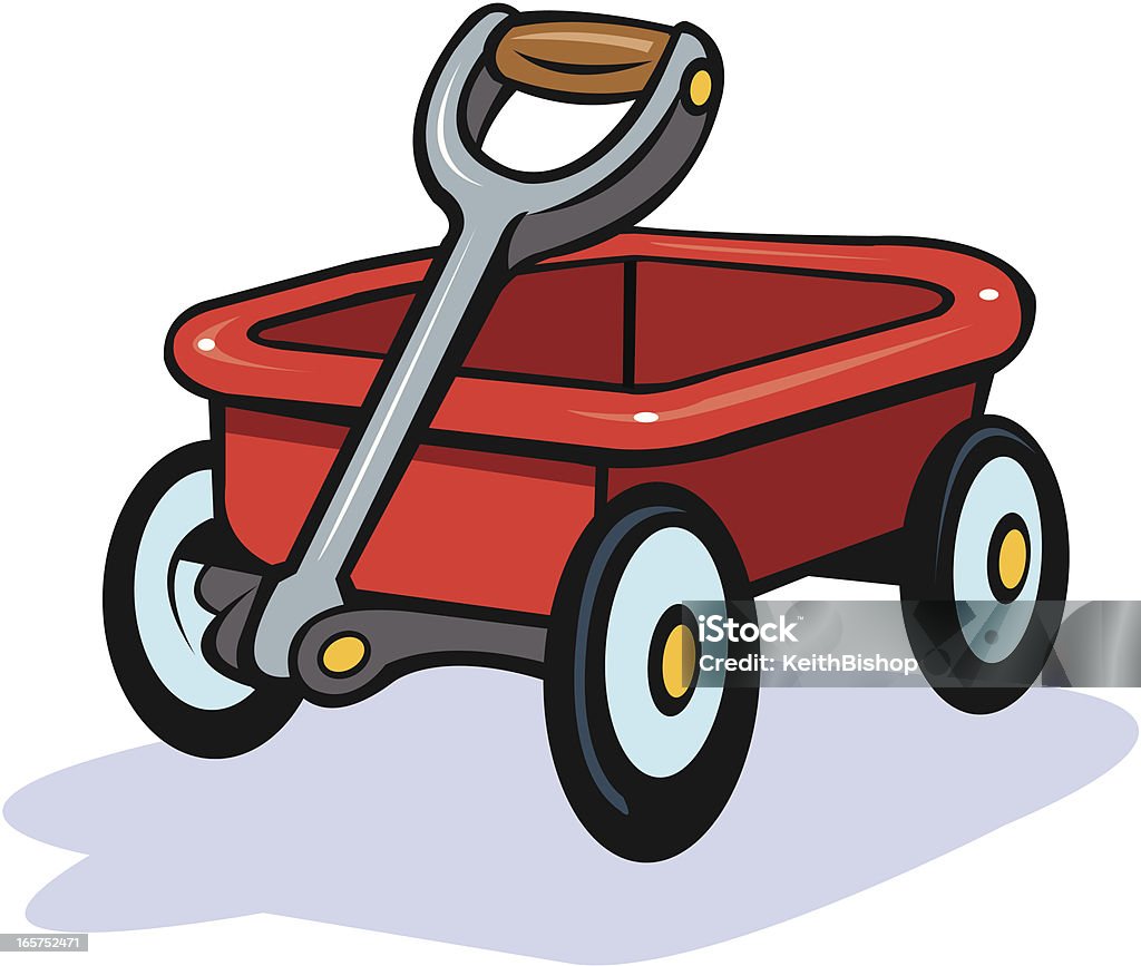 Wagon- Little Red Cartoon style illustration of a child's little red wagon. Scale to any size. Check out my "Cartoon City" light box or the cartoons in my portfolio for more. Carrying stock vector