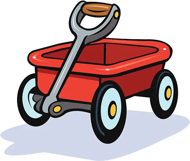 Vector illustration of Wagon- Little Red