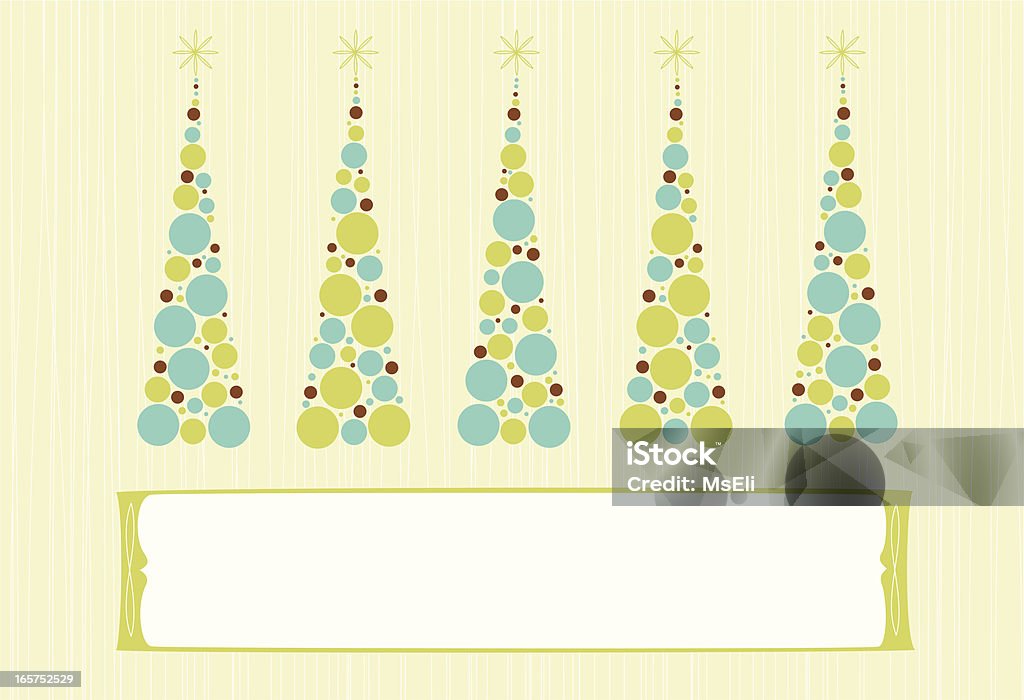 Row of retro Navidad con cartel de árboles - arte vectorial de Arte y artesanía libre de derechos