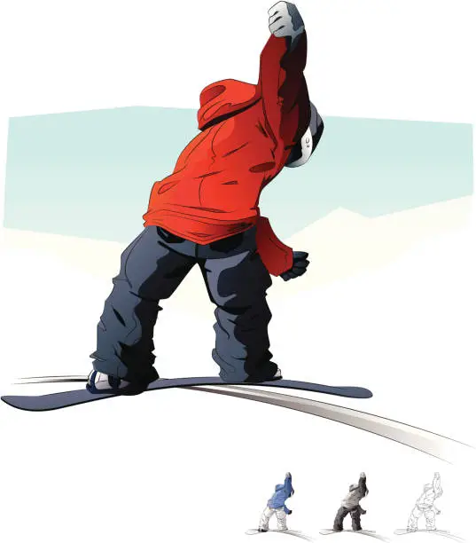 Vector illustration of Snowboarder.