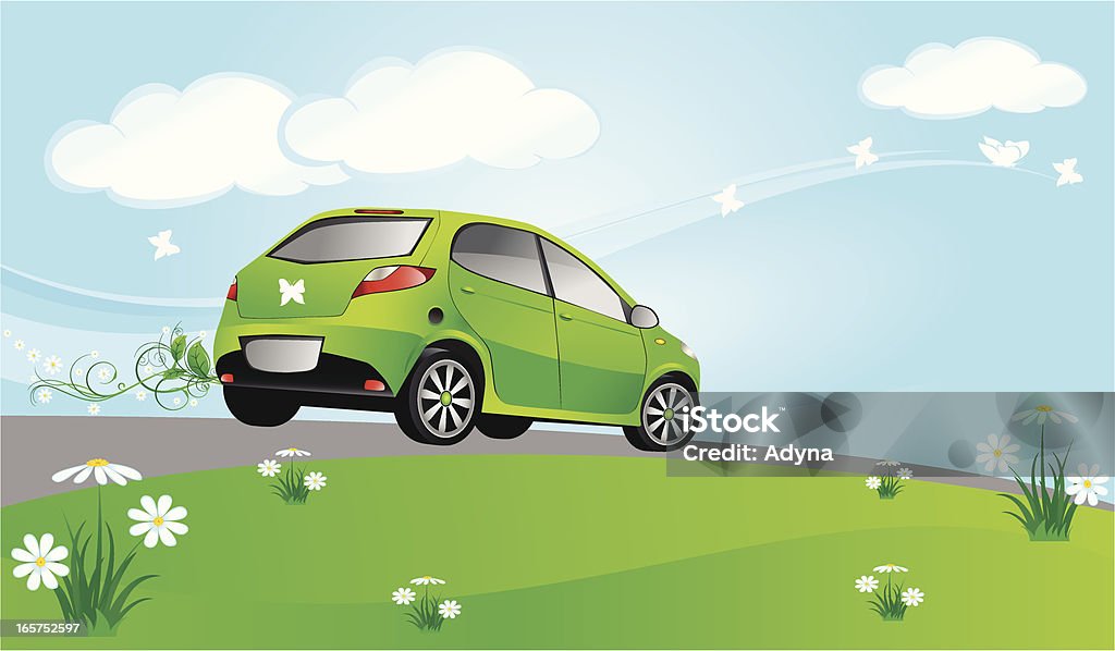 Vert voiture - clipart vectoriel de Bleu libre de droits