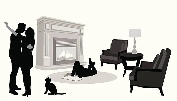 Vector illustration of Comfy Room Vector Silhouette