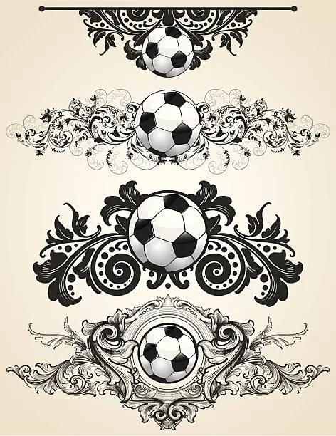 Vector illustration of Soccer Ball Ornaments