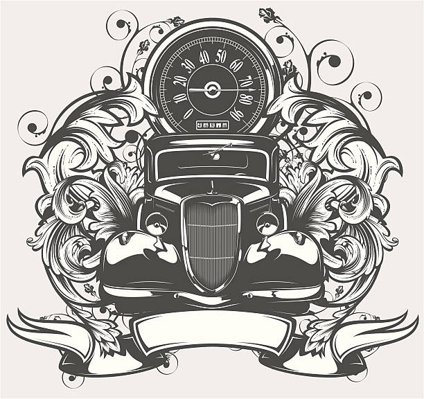 vintage car vintage car vintage speedometer stock illustrations