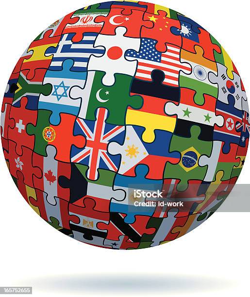 Global Jigsaw Z Flagi - Stockowe grafiki wektorowe i więcej obrazów Flaga - Flaga, Układanka, Bez ludzi