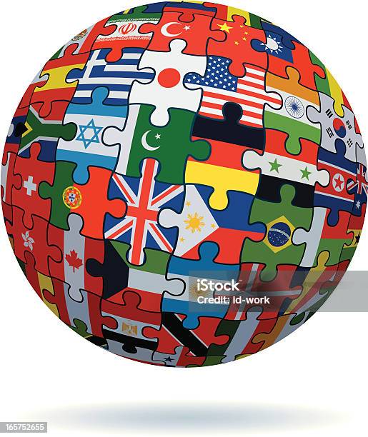 Puzzle Com Sinalizadores Globais - Arte vetorial de stock e mais imagens de Bandeira - Bandeira, Puzzle, Bandeira Australiana