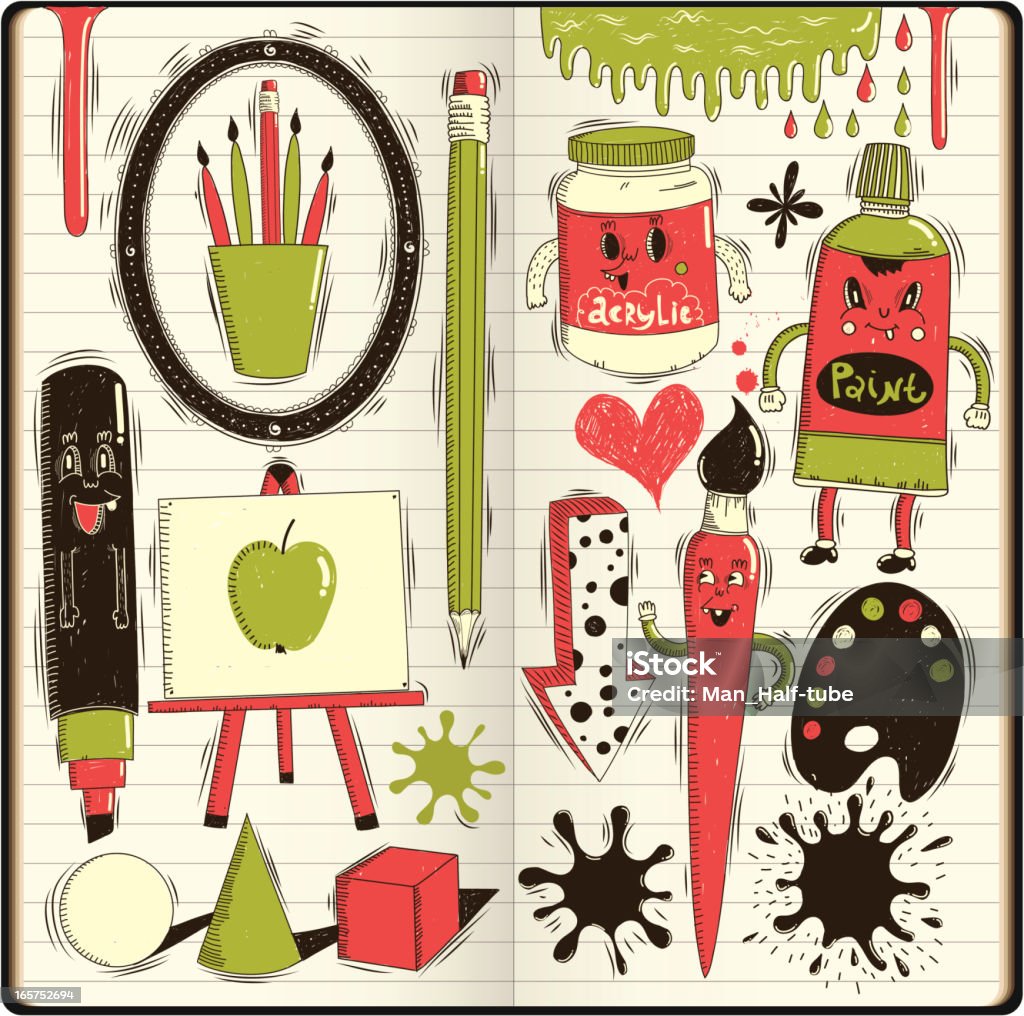 art doodles art doodles in sketchbook, Doodle stock vector