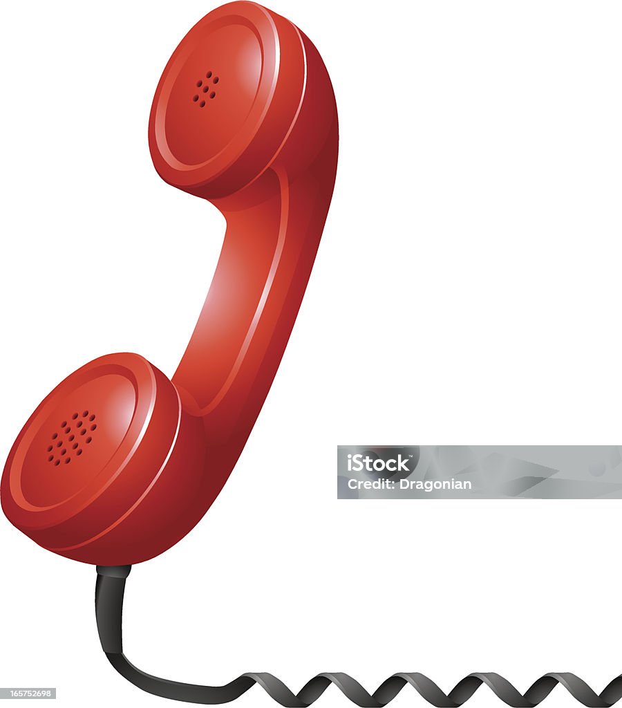 Czerwony telefon odbiornik - Grafika wektorowa royalty-free (Słuchawka telefoniczna)