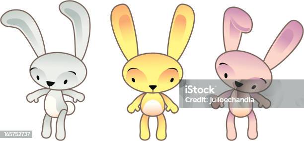 3 Colorful Rabbit Three Small Colored Rabbits Stock Illustration - Download Image Now ...