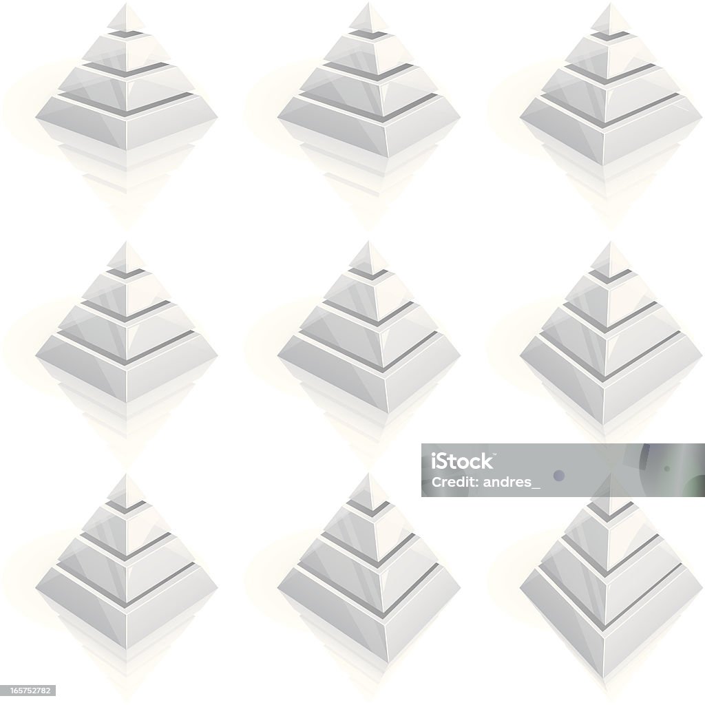 Quatro camadas transparente Pirâmides-animação series - Vetor de Pirâmide - Formas Geométricas royalty-free