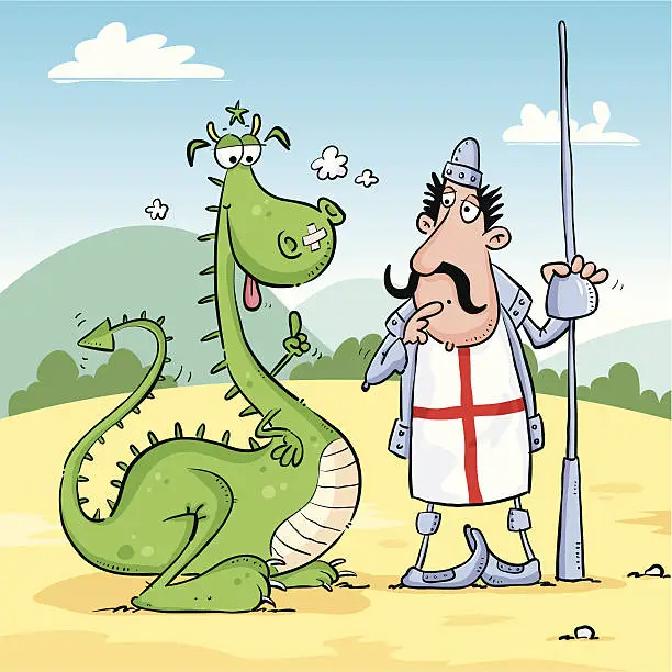 Vector illustration of George and Dragon