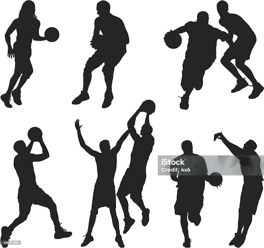 Men and women playing basketball Basketball - Sport stock vector