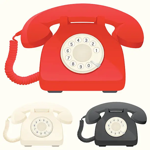 Vector illustration of Rotary Telephone