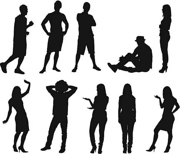 Vector illustration of Casual people