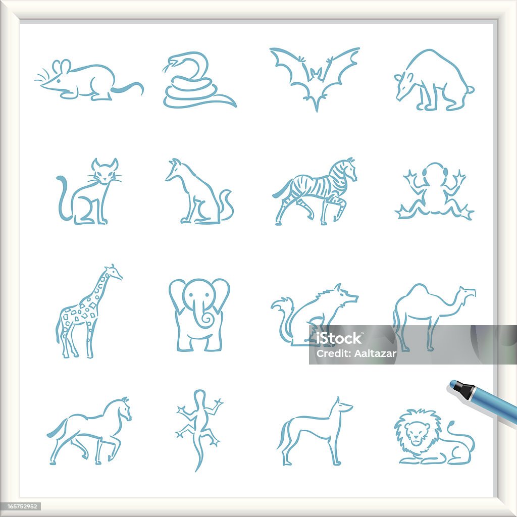 Sketch Icons - Animals Illustration of Animals Icons. The icons are made of flat shapes, no brushes and strokes. Doodle stock vector