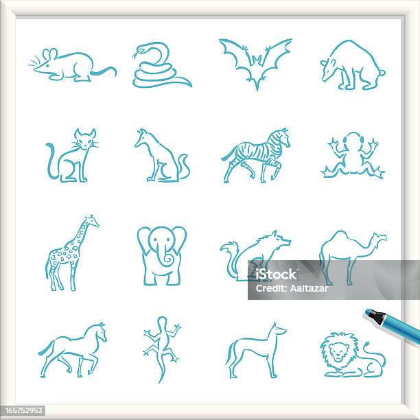 Sketch Icons Animals Stock Illustration - Download Image Now - Doodle, Elephant, Wolf