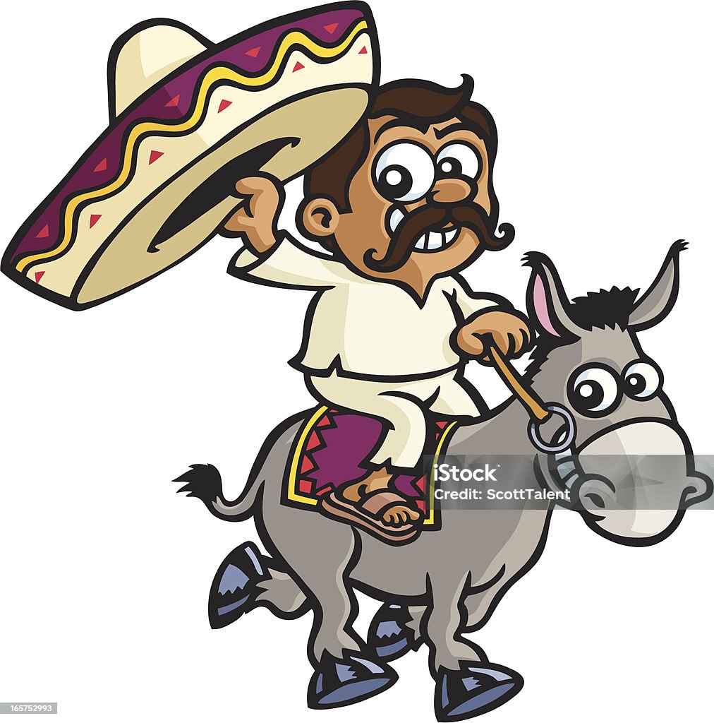 Mexikanische einen Esel reiten - Lizenzfrei Mexikanischer Abstammung Vektorgrafik