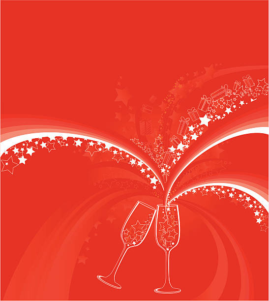 Christmas and birthday party drink vector art illustration