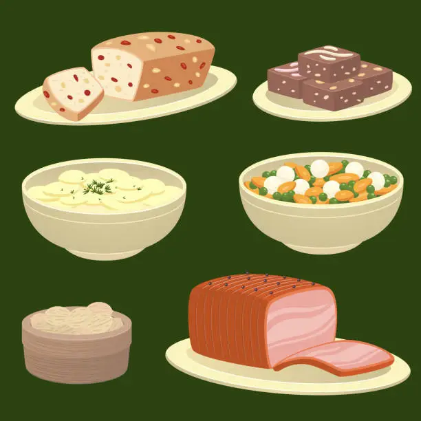 Vector illustration of Hollyday food