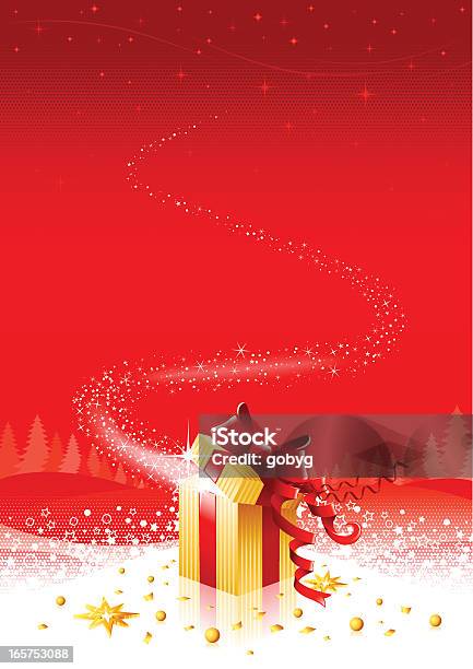 Sfondo Illustrazione Di Natale Con Scatola Regalo - Immagini vettoriali stock e altre immagini di Aprire - Aprire, Aperto, Regalo di Natale
