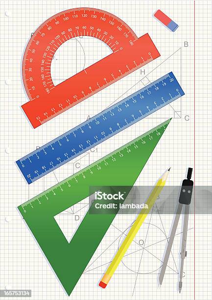 Geometrica Set Di Strumenti - Immagini vettoriali stock e altre immagini di Corso di matematica - Corso di matematica, Simbolo matematico, Geometria