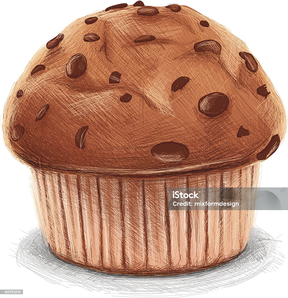 Discreti muffin al cioccolato - arte vettoriale royalty-free di Muffin - Dolci