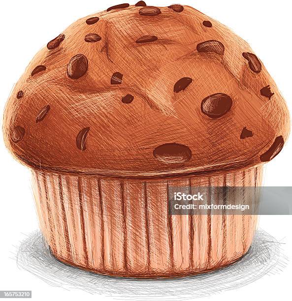 Discreti Muffin Al Cioccolato - Immagini vettoriali stock e altre immagini di Muffin - Dolci - Muffin - Dolci, Alimentazione non salutare, Cibi e bevande