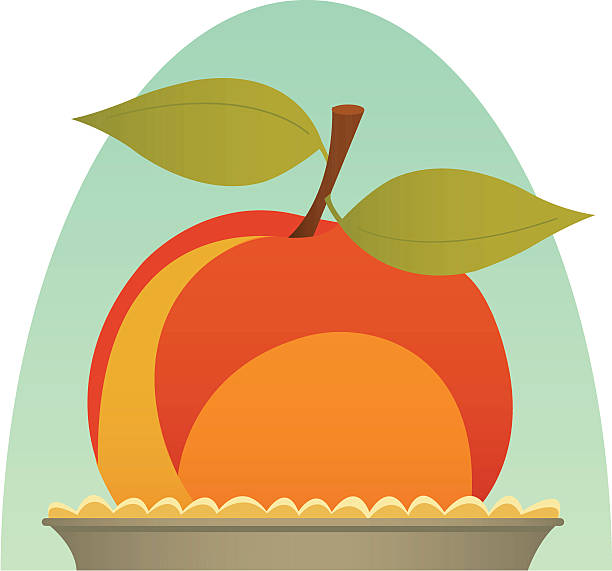 복숭아색 파이 - peach pie stock illustrations