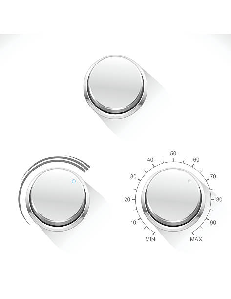 Chrome Control Knob 2 vector art illustration