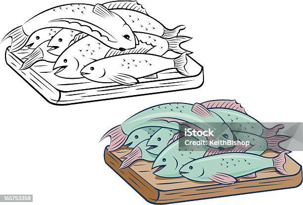 Ilustración de Pescado Del Día y más Vectores Libres de Derechos de Alimento - Alimento, Captura de peces, Ilustración