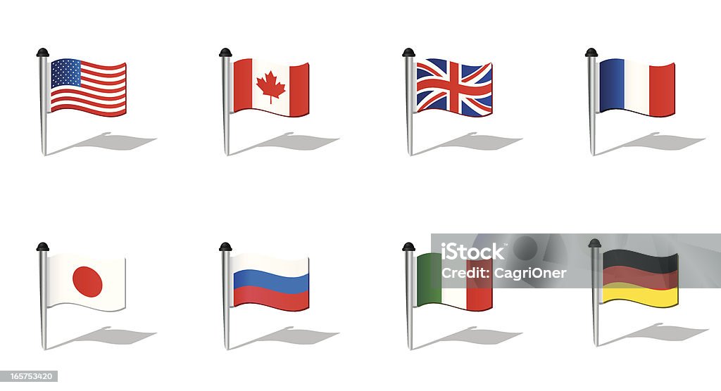 Monde drapeaux: Pays du G8 - clipart vectoriel de Drapeau canadien libre de droits