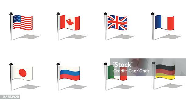 Monde Drapeaux Pays Du G8 Vecteurs libres de droits et plus d'images vectorielles de Drapeau canadien - Drapeau canadien, États-Unis, Drapeau français