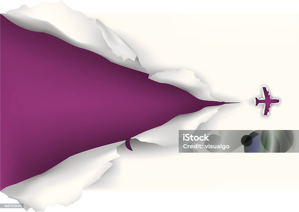 Avión con estela de vapor - arte vectorial de Avión libre de derechos