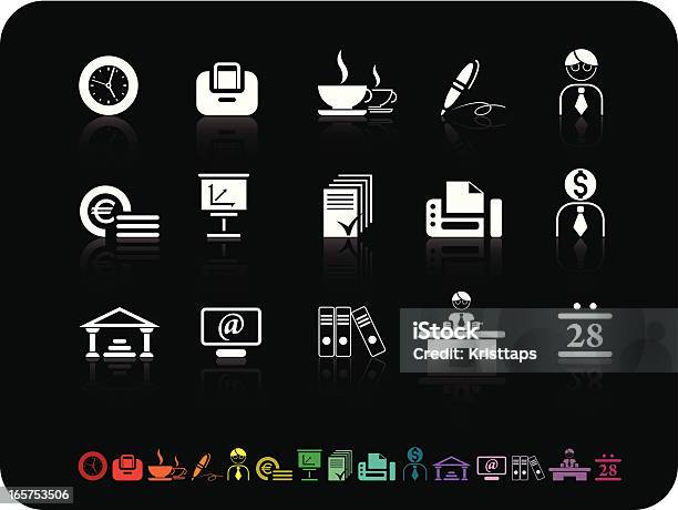 Simples Icons Negócios - Arte vetorial de stock e mais imagens de Atividade bancária - Atividade bancária, Calendário, Computador