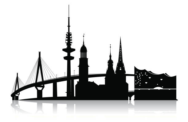 hamburg-skyline 2011 - hamburg stock-grafiken, -clipart, -cartoons und -symbole