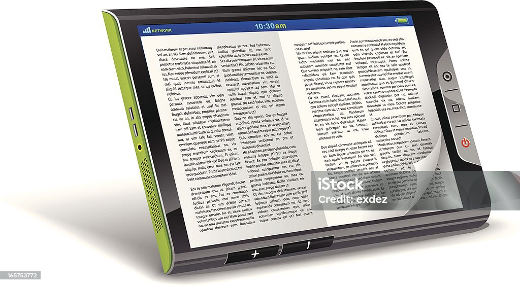 Ebook em toque tablet - Vetor de Aprender royalty-free