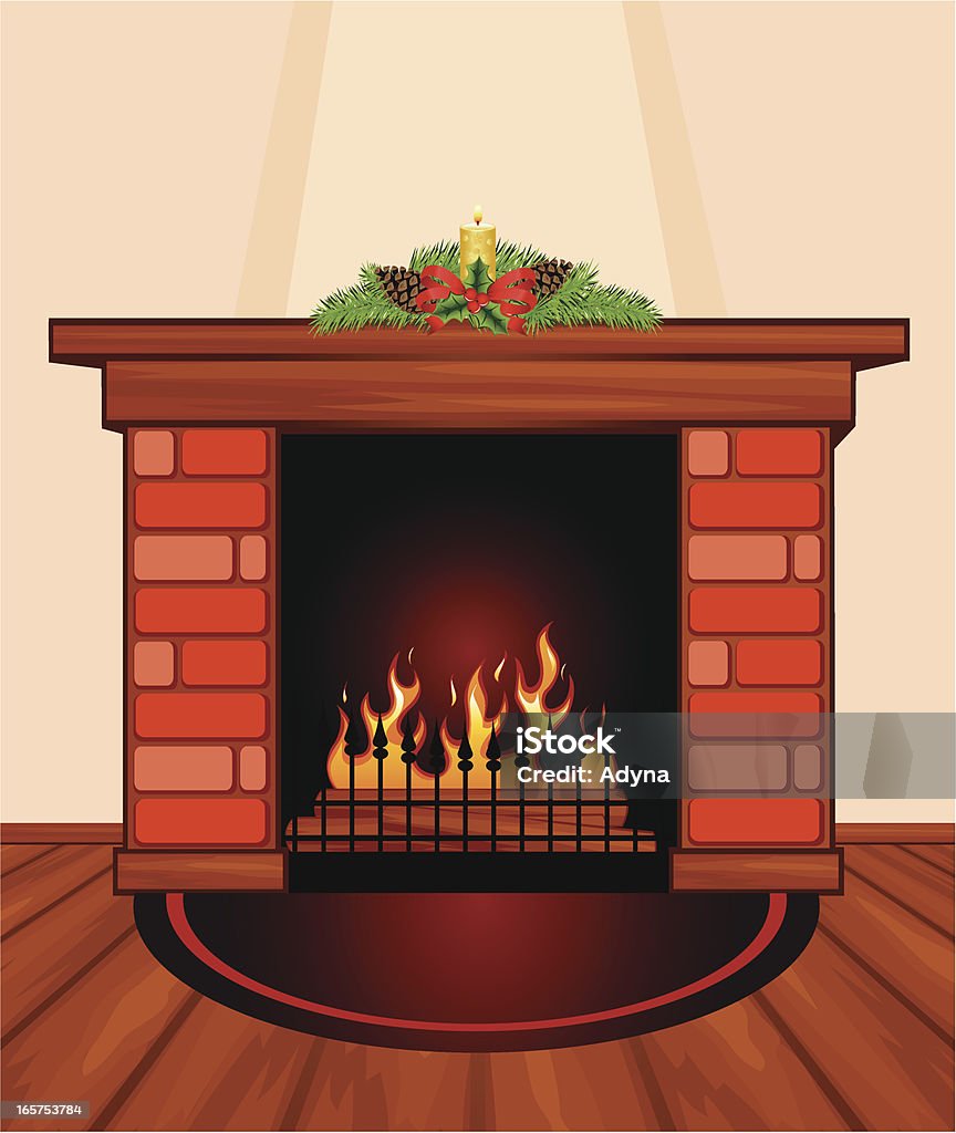 暖炉 - ちょう結びのロイヤリティフリーベクトルアート