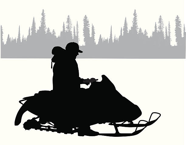 ilustraciones, imágenes clip art, dibujos animados e iconos de stock de snowmobilenorth - snowmobiling silhouette vector sport