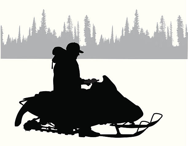 illustrations, cliparts, dessins animés et icônes de snowmobilenorth - snowmobiling silhouette vector sport