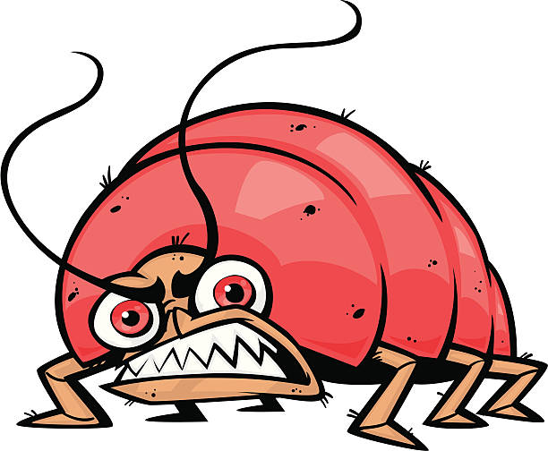 ilustrações, clipart, desenhos animados e ícones de de arrepiar bug - insect computer bug tick cartoon