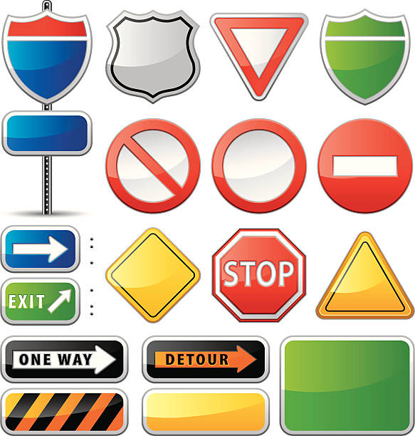 дорожные знаки (вектор - one way stop stop sign street stock illustrations