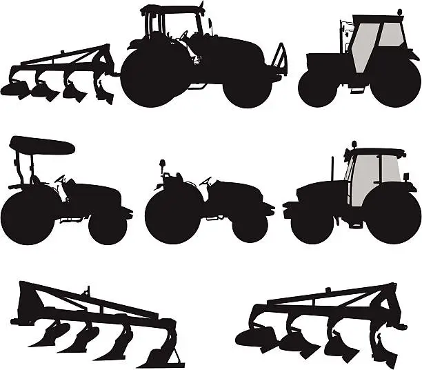 Vector illustration of Tractors