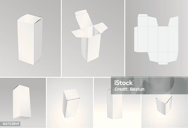 Caixas Em Branco - Arte vetorial de stock e mais imagens de Aberto - Aberto, Quadrado - Formato Bidimensional, Caixa de Papelão