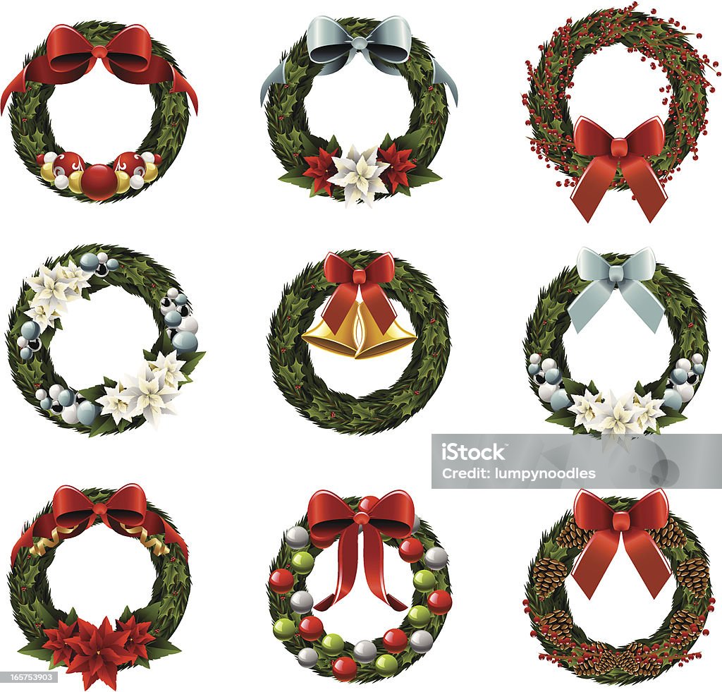 Natal Wreaths - Royalty-free Guirlanda arte vetorial