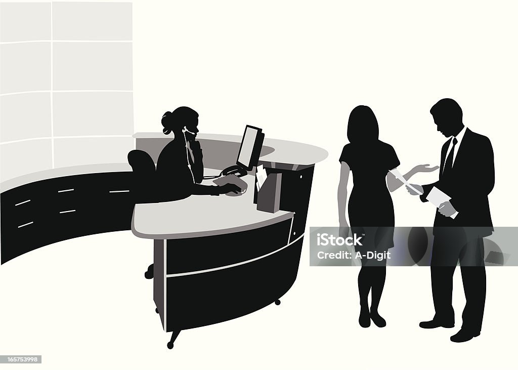 Troubling Biz Vector Silhouette A-Digit Hotel Reception stock vector