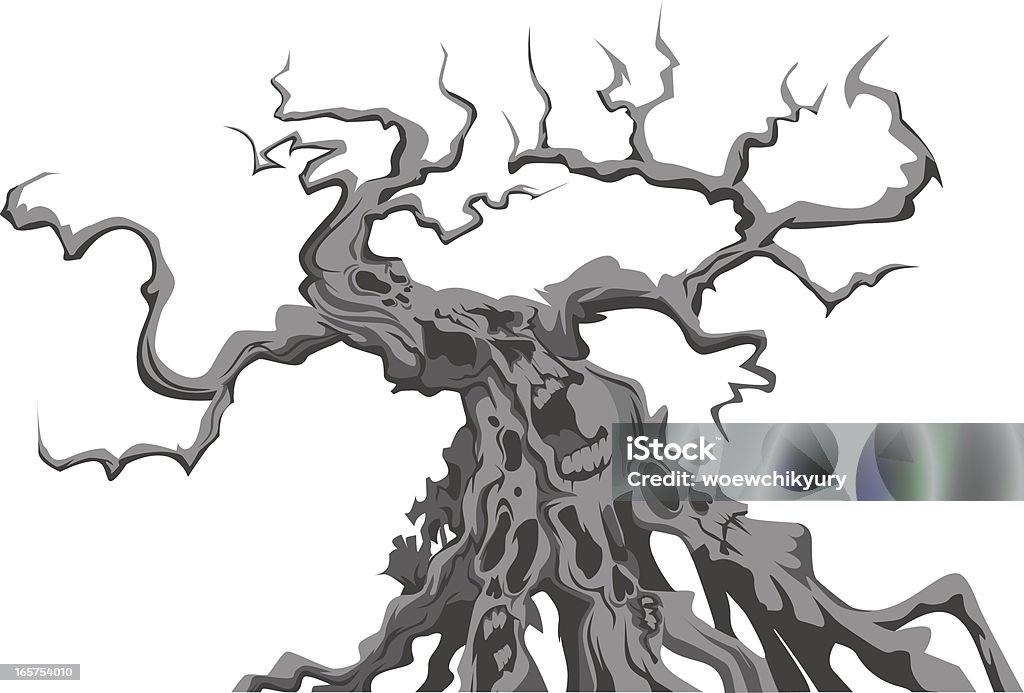 Жуткий дерево - Векторная графика Хэллоуин роялти-фри