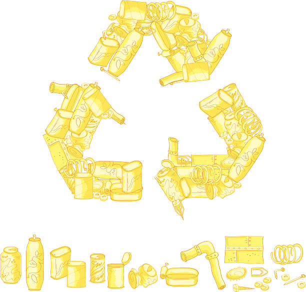 metall-recycling - scrap gold illustrations stock-grafiken, -clipart, -cartoons und -symbole