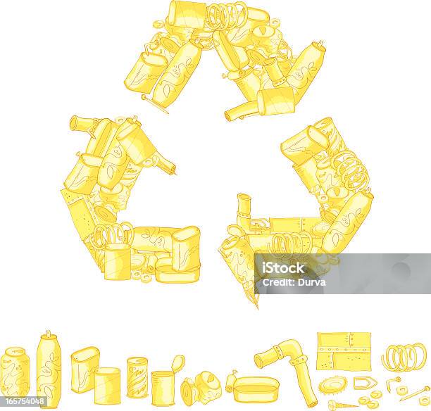Recycling Symbol Made Up Of Recycled Items Stock Illustration - Download Image Now - Recycling, Scrap Metal, Aluminum